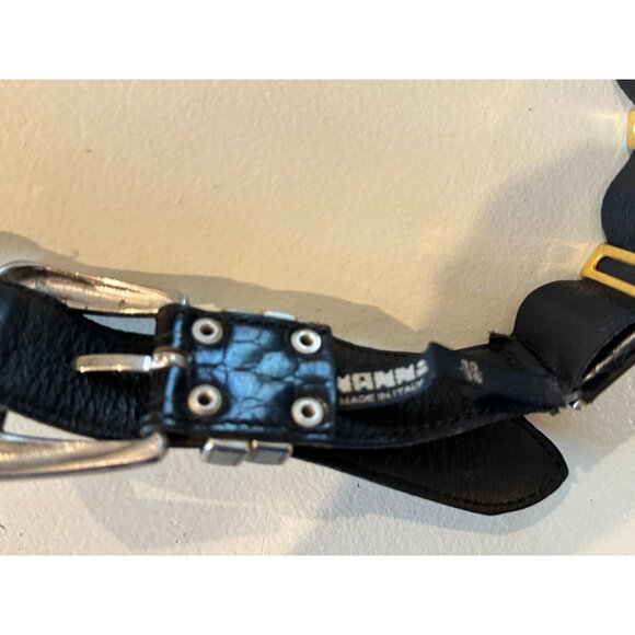 Nanni Italy Size 36 Stunning Black Leather Belt main image 6